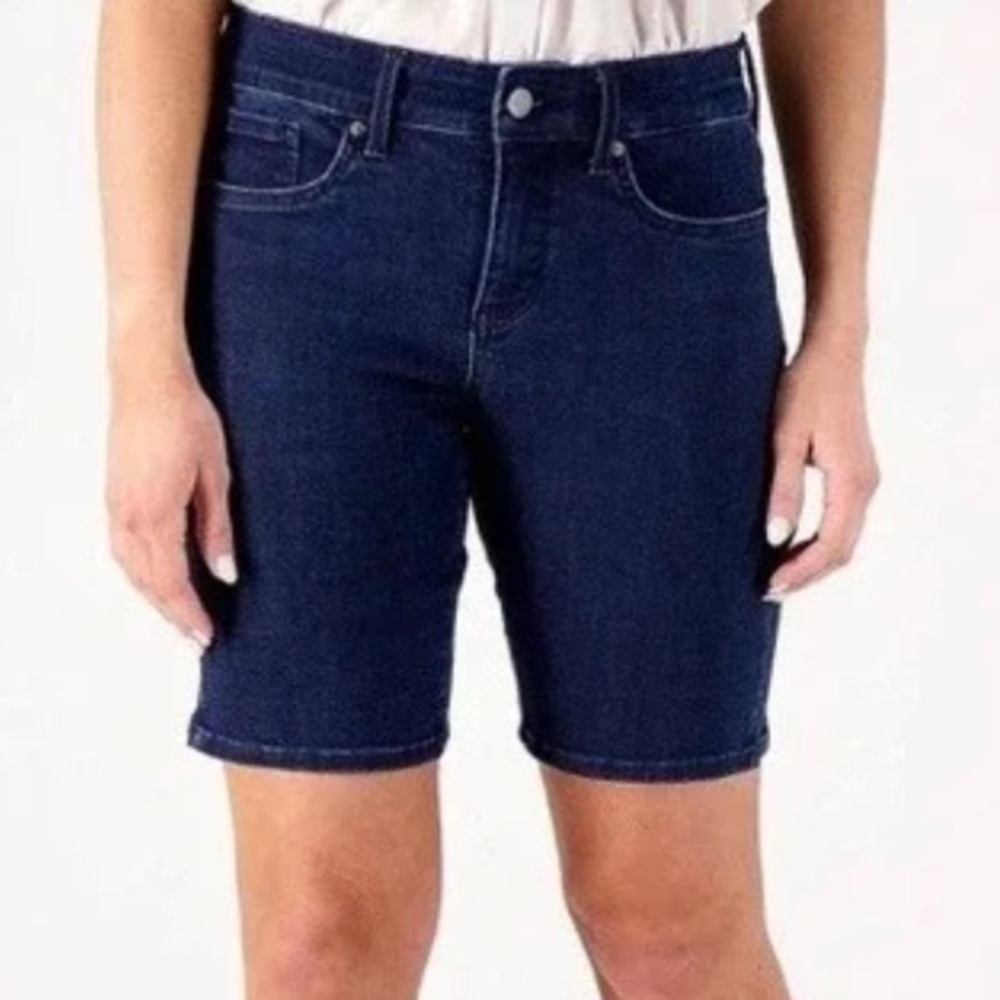 NYDJ Women 16P Dark Wash Denim Stretch Arise Ella Short With Sideseam Slits NWT
